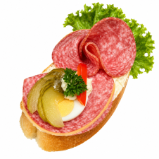 Chlebíček se salámem Gurmán v parmezánu