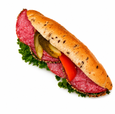 Celozrnný rohlík se salámem Gurmán v pepři a parmezánu