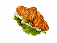 Croissant s třenou nivou, nivou, vlašskými ořechy a hroznovým vínem