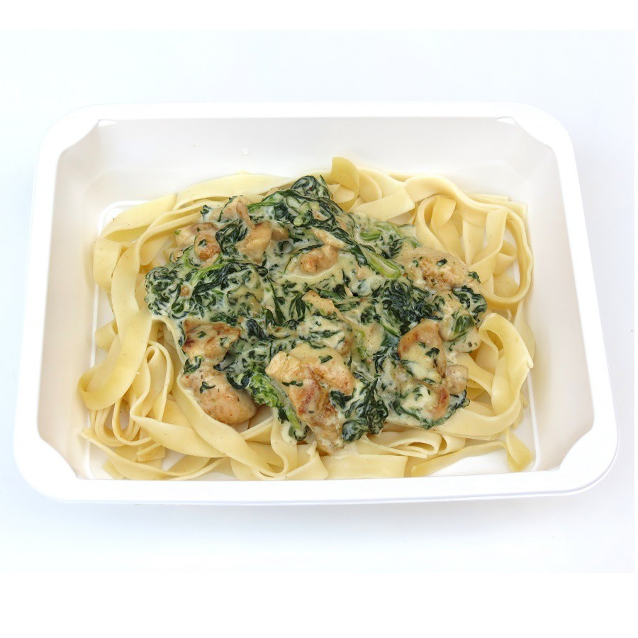 Fettuccine s kuřecími prsíčky a listovým špenátem