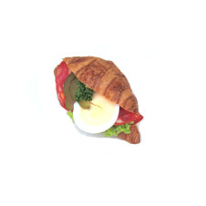 Mini croissant se španělským salámem Chorizo a vajíčkem