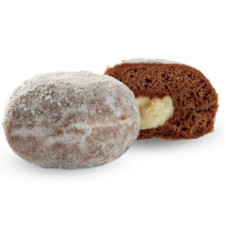 Mini tmavý koblížek s krémovou smetanovou náplní